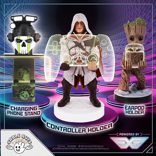 Miniatura 7 de Cableguys Assassin's Creed Ezio - Figura de juego - Soporte de accesorios para controlador o teléfono inteligente - Cable USB incluido - 7.9 in
