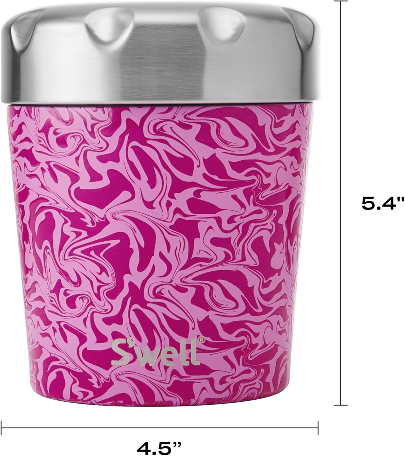 S'well Stainless Steel Ice Cream Chiller, 16oz, Strawberry Swirl, Triple Layered Vacuum Insulated Container Keeps Ice Cream Frozen For Up To Four Hours, BPA Free - Image 4