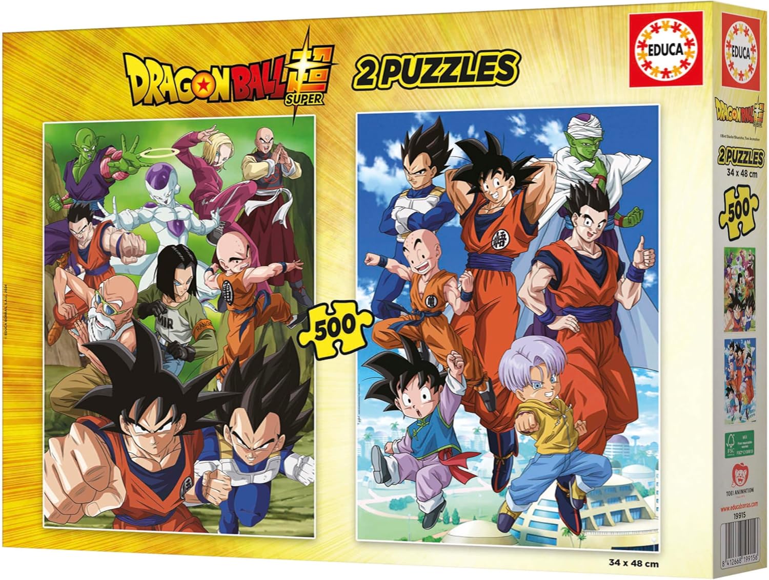 Educa - Dragon Ball | 2 Puzzles emballent avec 500 pièces chacun. Mesure: 34 x 48 cm. À partir de 11 Ans (19915) — vue 3