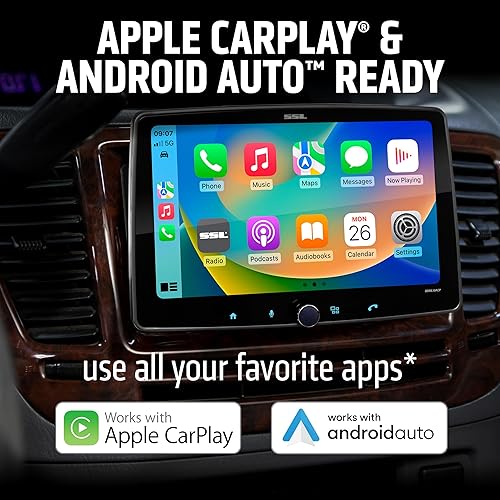 Miniatura 2 de Sound Storm Laboratories SDML10ACP Chasis de un solo Din, pantalla táctil capacitiva desmontable de 10 pulgadas, Apple CarPlay, Android Auto,