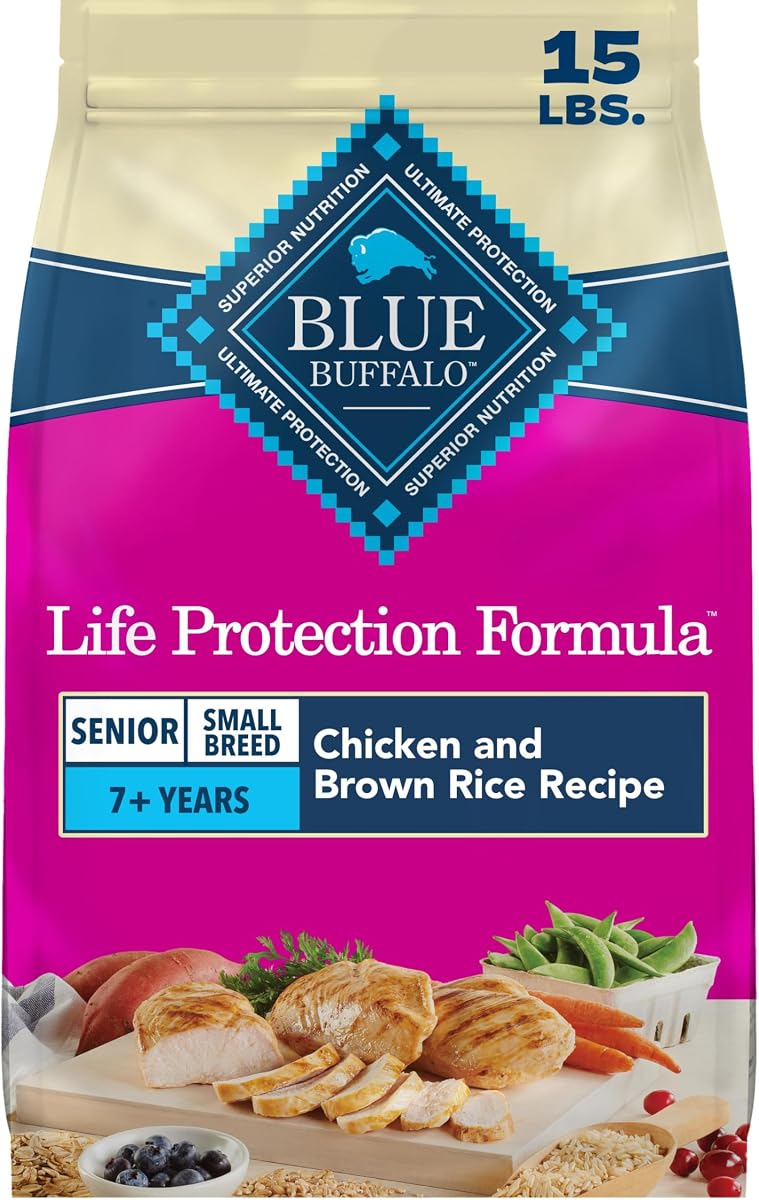 Blue Buffalo Life Protection Formula Pollo Alimento para perros pequeños y mayores, 15 lb | Ingrediente n.º 1 de pollo real, glucosamina y condroitina para la salud y la movilidad de las articulaciones, bits LifeSource ricos en antioxidantes
