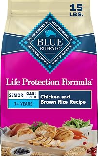 Blue Buffalo Life Protection Formula Chicken Small Senior Dog Food, 15 lb | Real Chicken #1 Ingredient, Glucosamine & Chondroitin for Joint Health & Mobility, Antioxidant-Rich LifeSource Bits