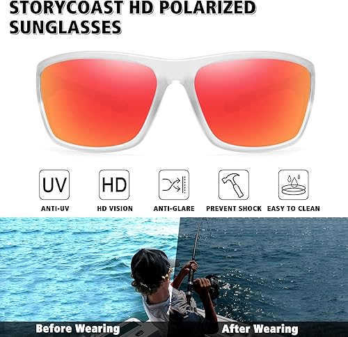 Miniatura 2 de STORYCOAST Gafas de sol deportivas polarizadas para hombres y mujeres, marco irrompible, ciclismo, pesca, conducción