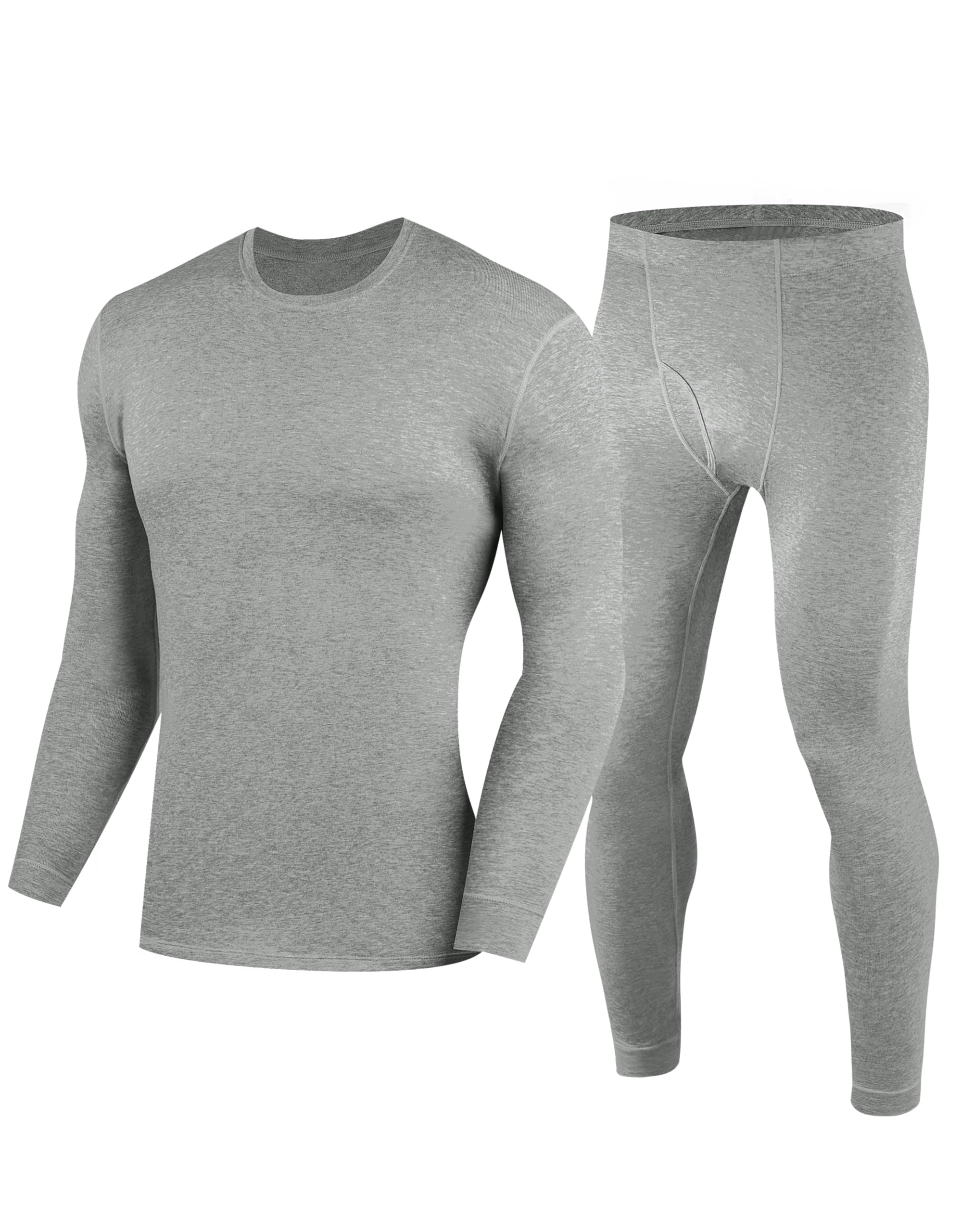 YESWEL 100% Merino Unterwäsche Herren Set, Weich Winter Thermounterwäsche, Warme Merinowolle Skiunterwäsche, Langarm Shirt und Hose (Gr.M-XXL)