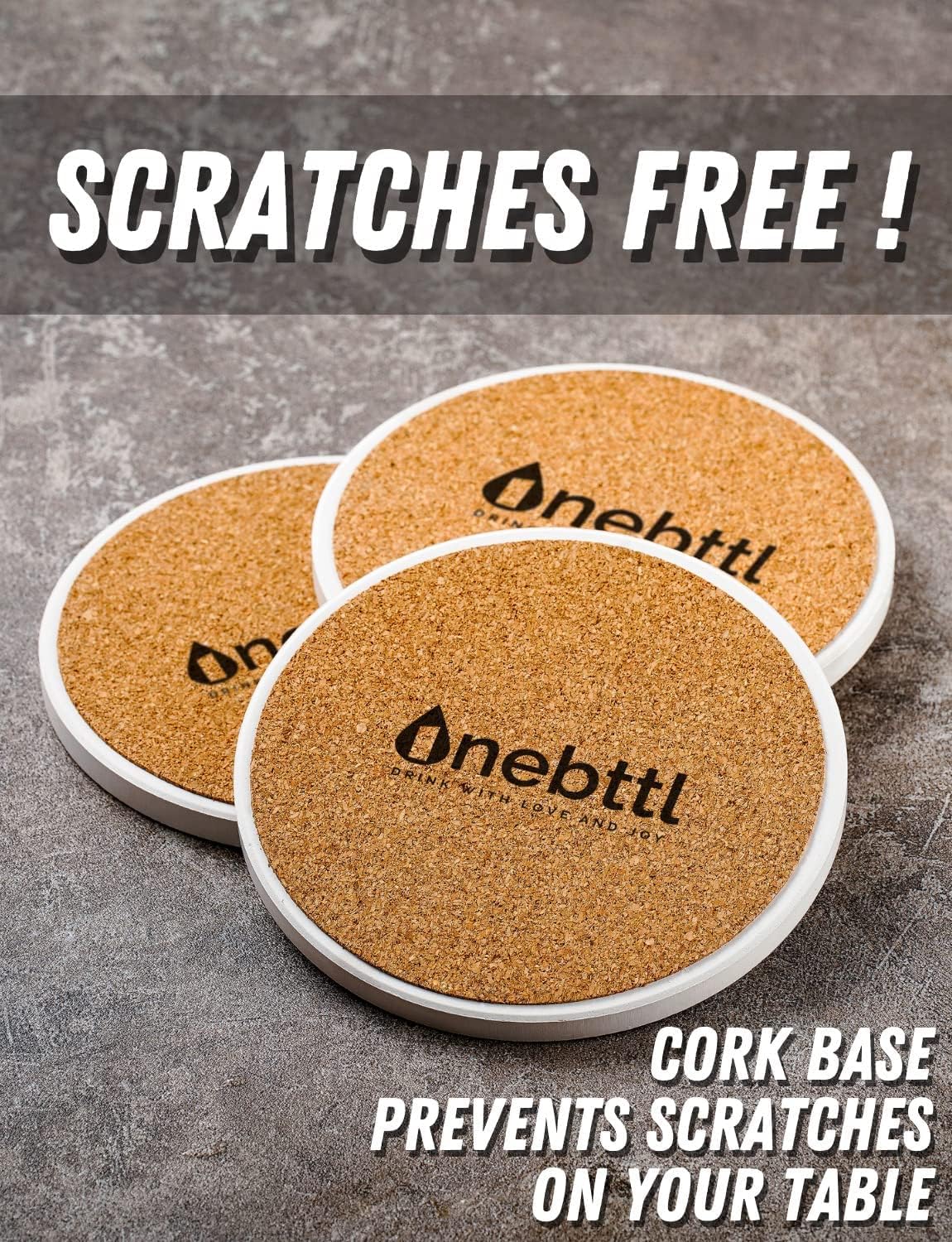 Funny Coaster, Ceramic, Set of 6, with Gift Box, Absorbent with Cork Base, Home Decor for Family, Housewarming, Thanksgiving, Birthday, Christmas - Image 6