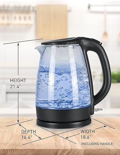 Vista 7 de COMMERCIAL CHEF Hervidor de vidrio inalámbrico de 1.7L