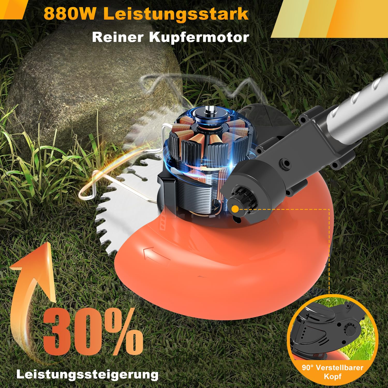 Rasentrimmer Mit Akku Für Kompatibel Makita Akku Rasentrimmer | Akku Rasentrimmer Mit 5 Arten Klingen Und 2x 4.0Ah Akku, Akku Freischneider Höhere Effizienz, längere Laufzeit,Leicht 1.8kg