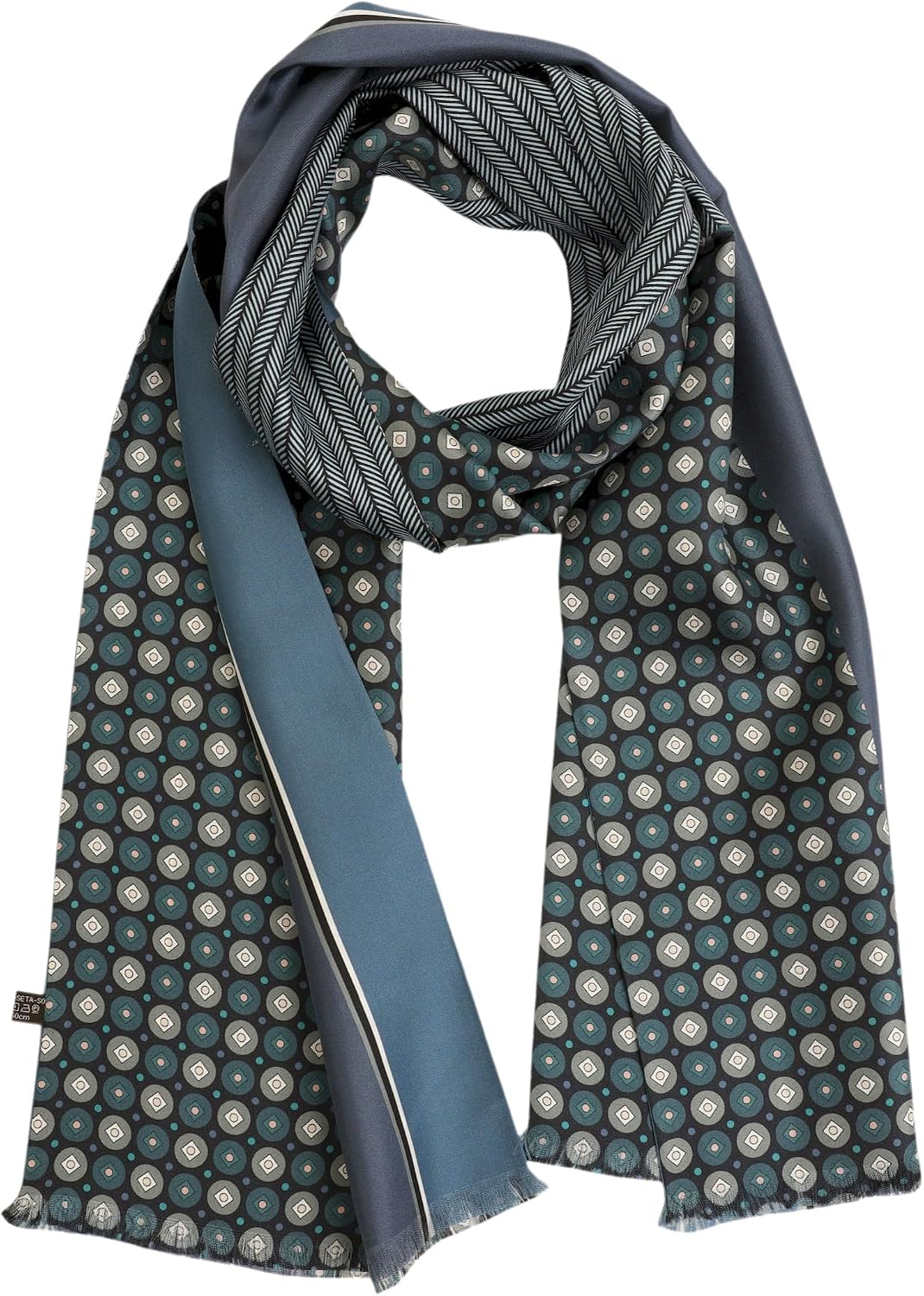 2-Layer Men's Silk Scarf - Classic & Elegant - Men's 100% Silk Scarf for Business Evening Wear 2-lagig, 165 cm X 25 cm AB26