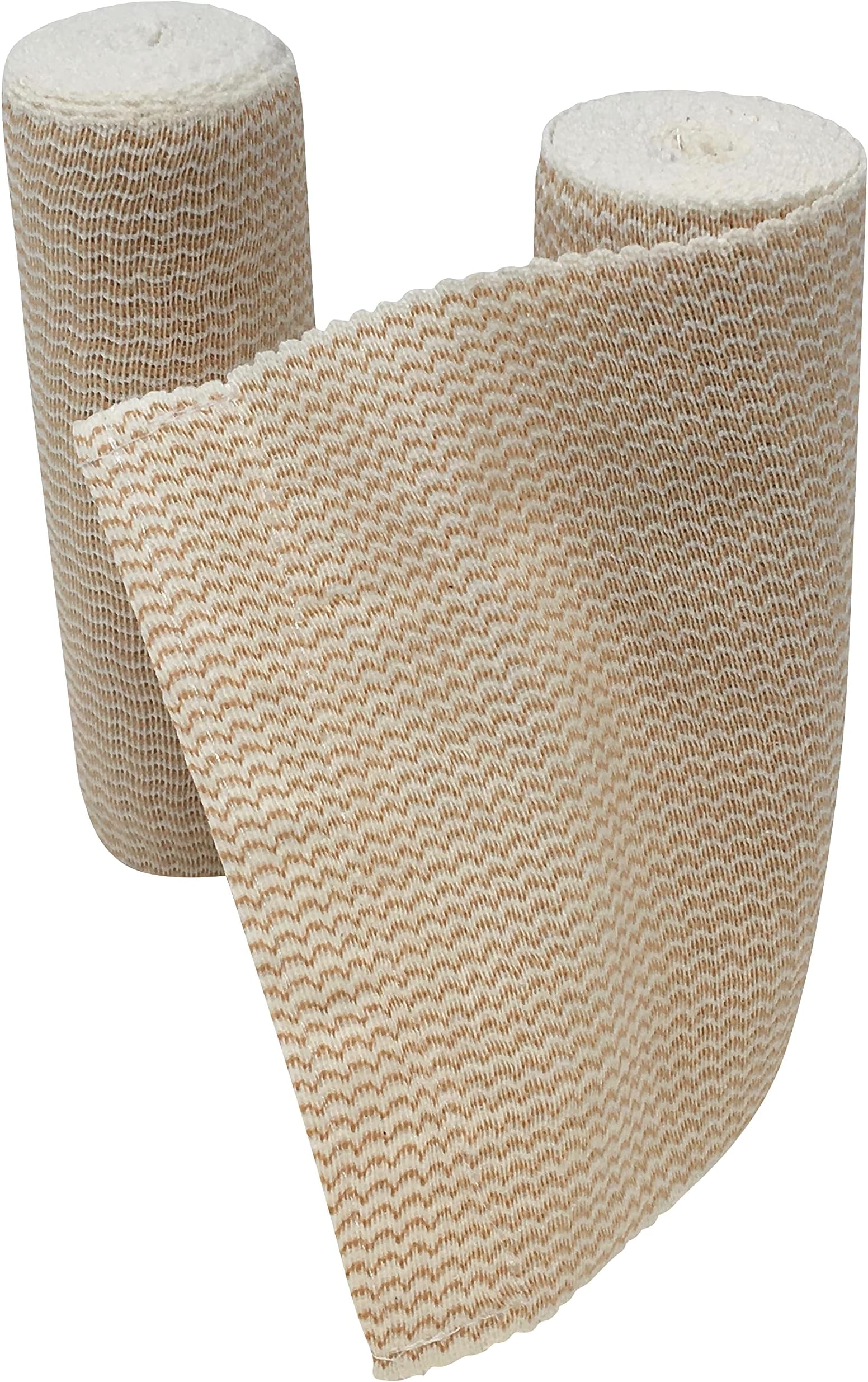 6" Elastic Bandage Wrap with Self-Closure, 2-Pack – 15 ft Stretched – Latex-Free, Reusable, Washable – Compression Support for Sprains, Injuries, Swelling, Sports Recovery
