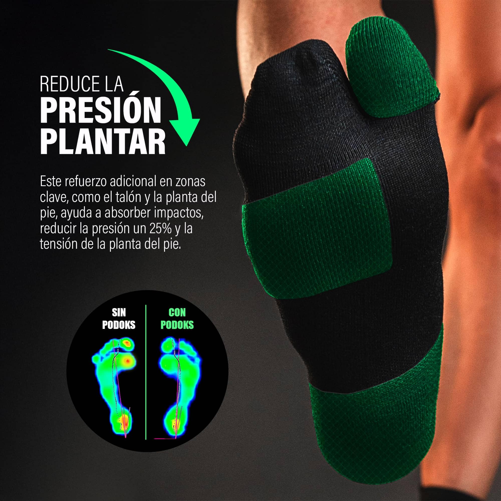 Calcetines Running PRO Hombre Mujer Compresión Deportiva Almohadillado Alivia Fascitis Plantar Padel Crossfit