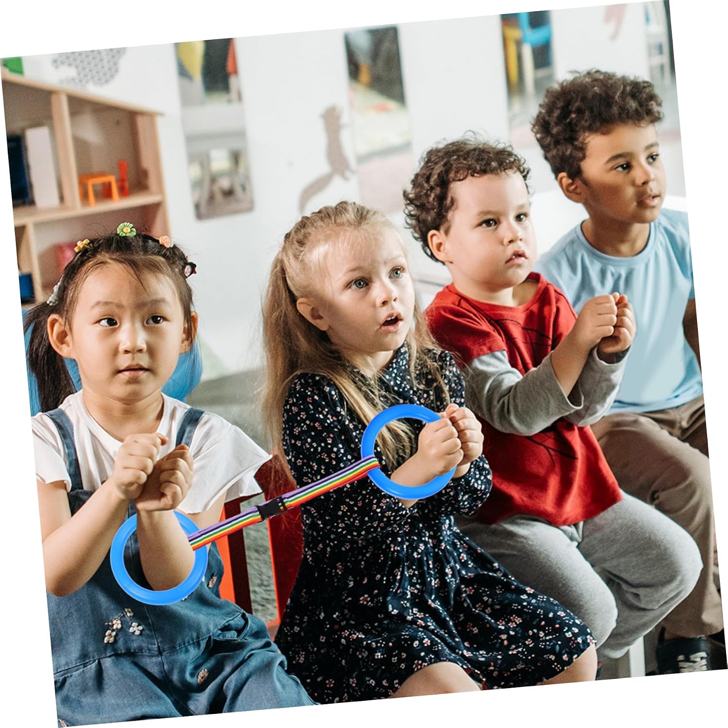 YARNOW 12pcs Safety Walking Rope with Handles, Anti-Lost Preschool Line Leash, Detachable Wrist Straps, Outdoor Daycare Nursery Safety Harness Set