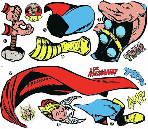 Miniatura 5 de RoomMates RMK5050GM Marvel Classic Thor Comic - Adhesivo de pared gigante