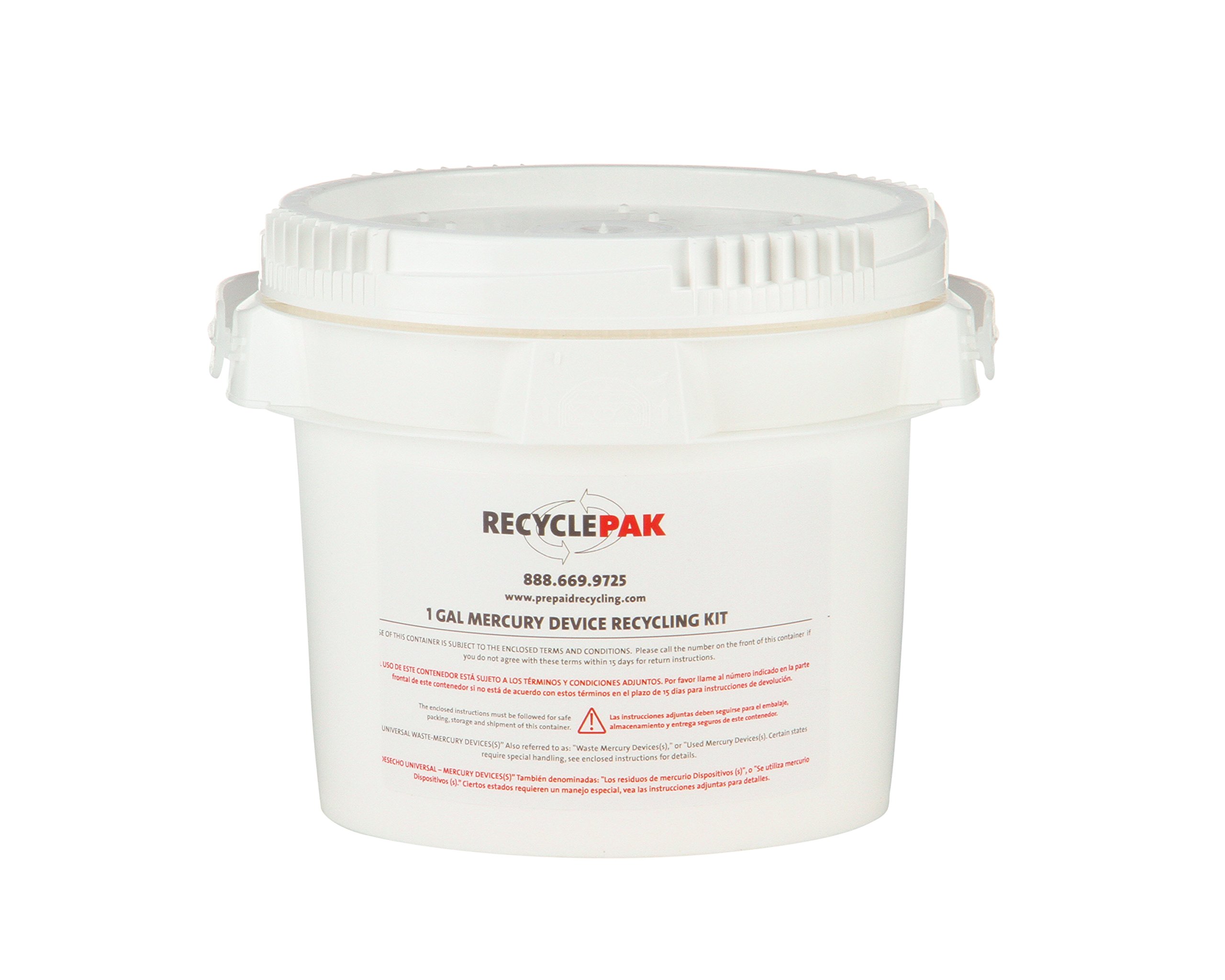 VeoliaEnvironmental Services SUPPLY-066 Recycle Pak Prepaid UW Mercury Devices Recycling Pail, 1 gal, 1" x 1" x 1"