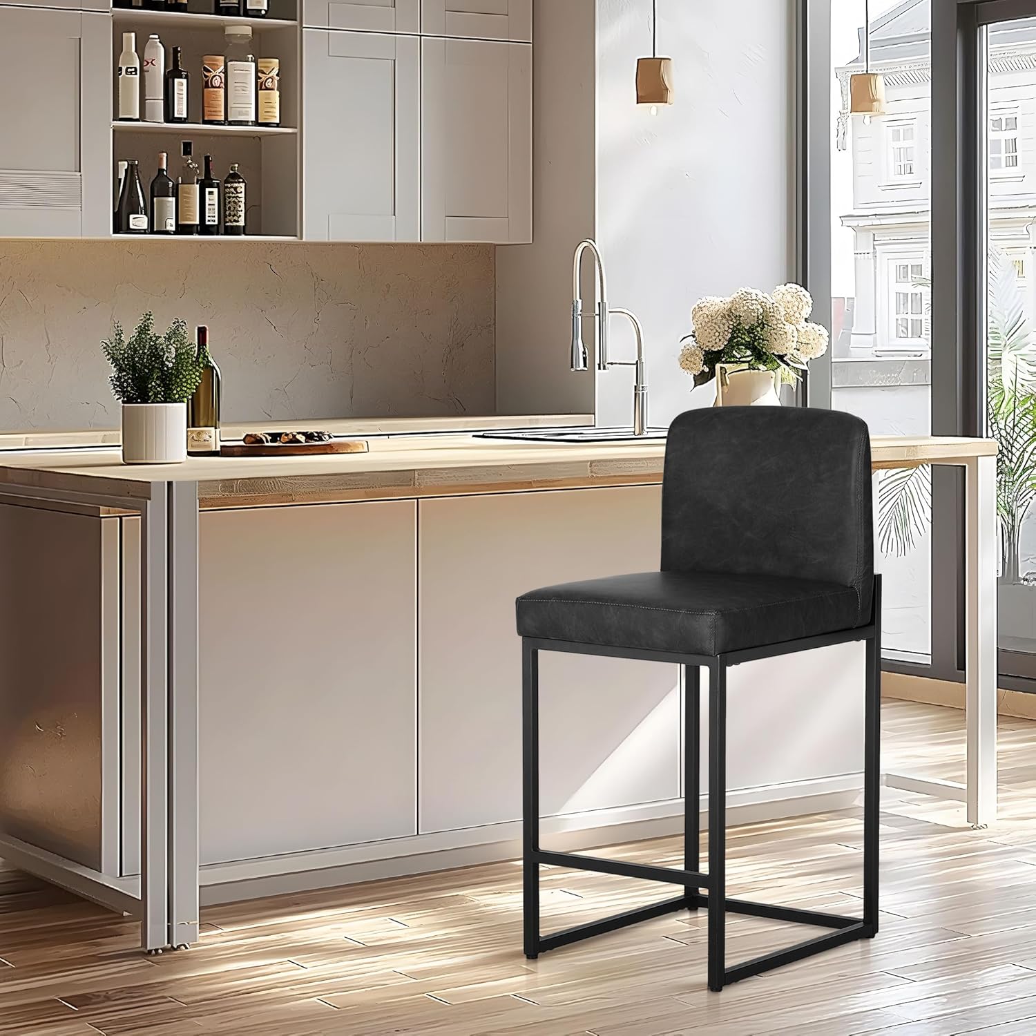 Amazon.com: ALPHA HOME Counter Height Bar Stools, 24” Kitchen Counter ...