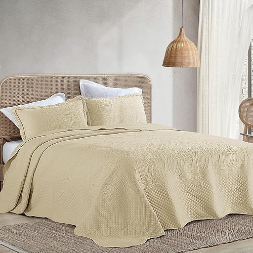 HOMBYS Colchas tamaño King extragrande de 122 x 138 pulgadas, juego de edredón de 3 piezas, ligero, suave y extra grande para todas las estaciones,