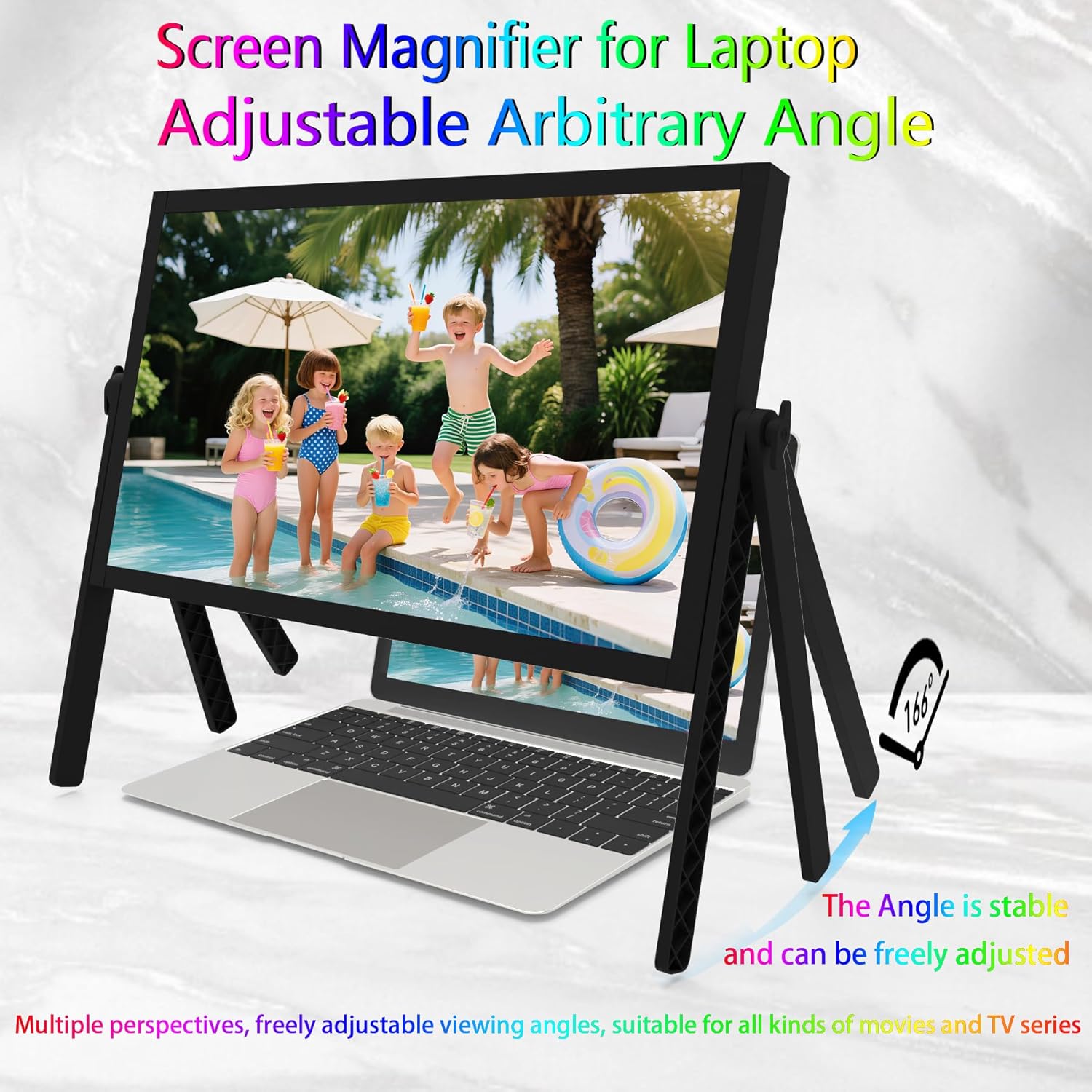 21 inch Screen Magnifier for Laptop,3D HD Screen Magnifying for Movies, Videos, and Gaming, Screen Enlarger with Adjustable Angle Design Amplifier Desktop Magnifier for Seniors Reading (Black)