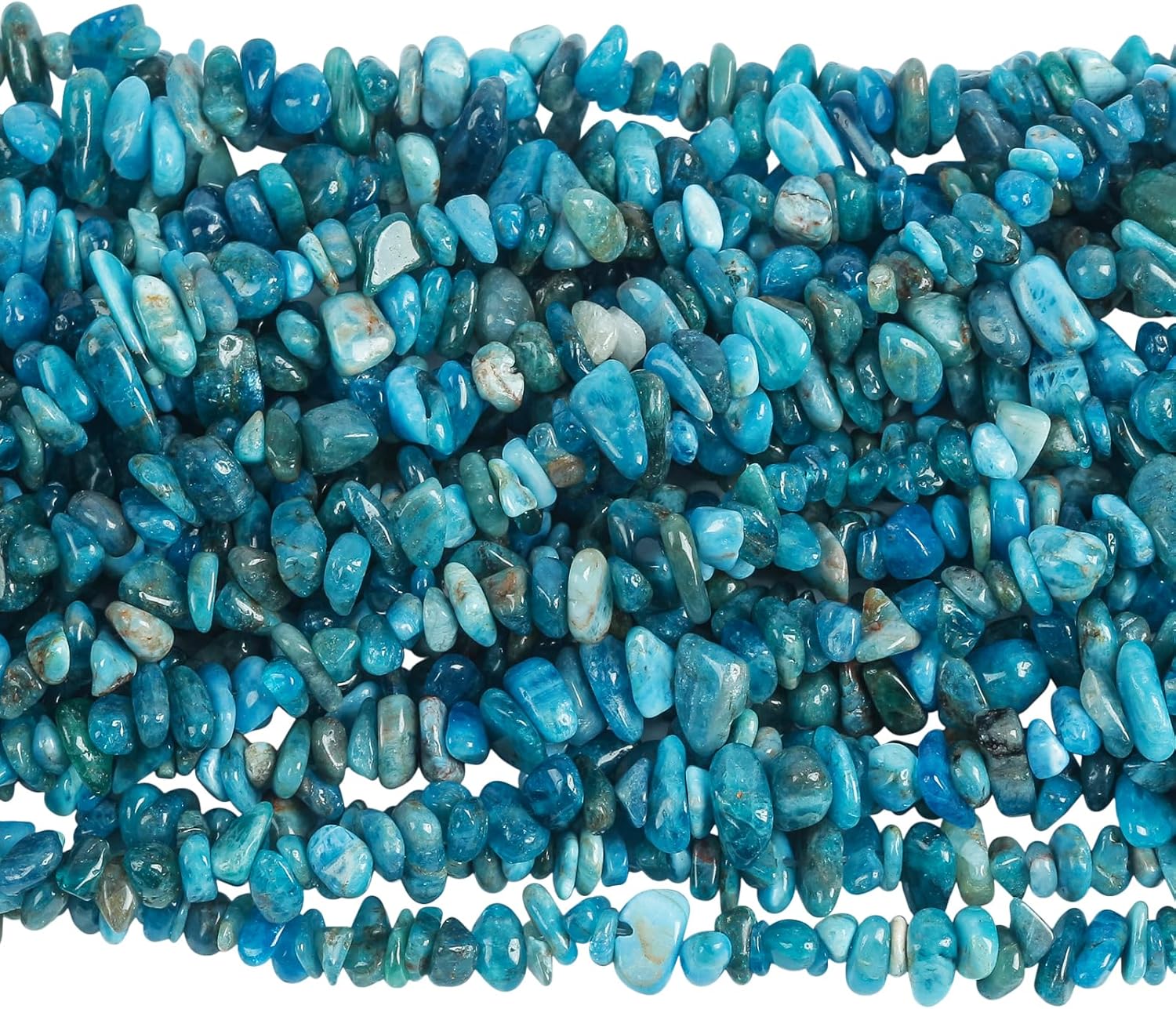 90 Inches Apatite Irregular Shaped Crystal and Healing Tumbled Chip Stone Beads for Jewelry Making