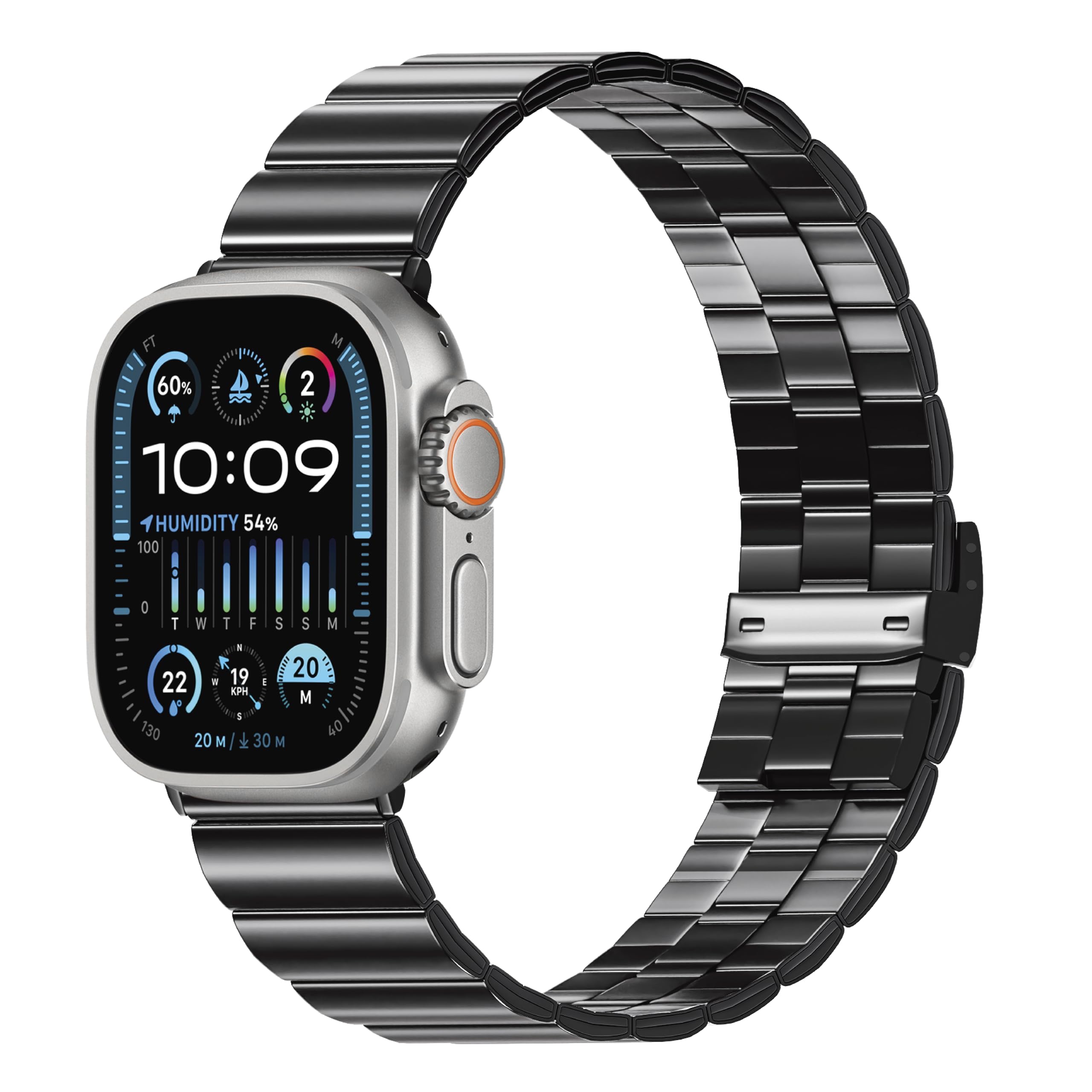 BRUNO MILANO SS Stylish Metal watch band compatible with Apple iWatch Ultra 49m, Series 9/8/7/6/5/4/3/2/1, SE,SE 2 | 42mm/44mm/45mm/49mm in Black | Watch Not Included (B0DCSLXY43) Amazon Price History, Amazon Price Tracker