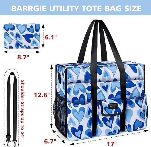 Miniatura 5 de Bolsa de mano resistente al agua con 19 bolsillos exteriores e interiores, bolsa grande para mujeresprofesorestrabajo