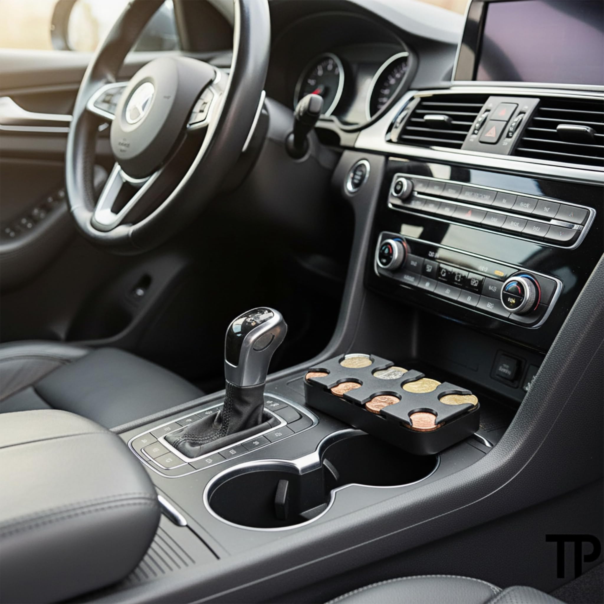 MOLIMOLI Clasificador Monedas Coche Portamonedas 8 Compartimentos Euro Almacenamiento Plástico