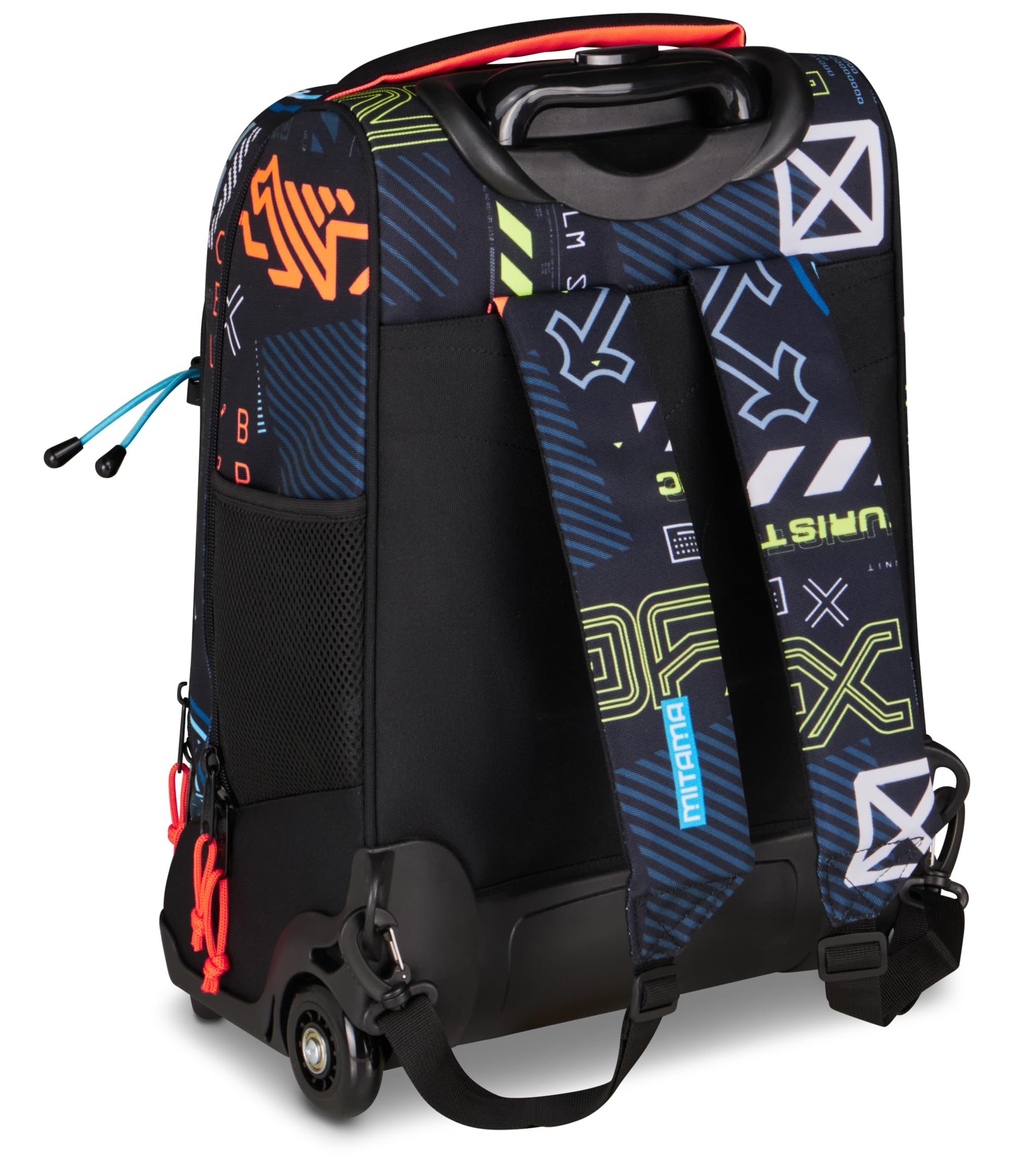 Mitama Zaino Trolley M-Power SpaceBattle, Spallacci a scomparsa, Bambini e Bambine, Tasca Porta Borraccia, Doppio uso, Maxi Capienza, nero