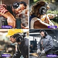 Vista 9 de Audífonos de protección auditiva para adultos y niños, auriculares con cancelación de ruido para autismo, orejeras ajustables con cancelación