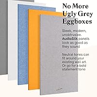 Vista 5 de Acoustic Panels, 4 Pack ROOM KIT, Large, 46" x 23", Mid Grey