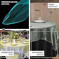 Vista 5 de Efavormart - Mantel cuadrado de organza amarilla de 72 x 72 pulgadas, para bodas, fiestas, eventos, banquetes