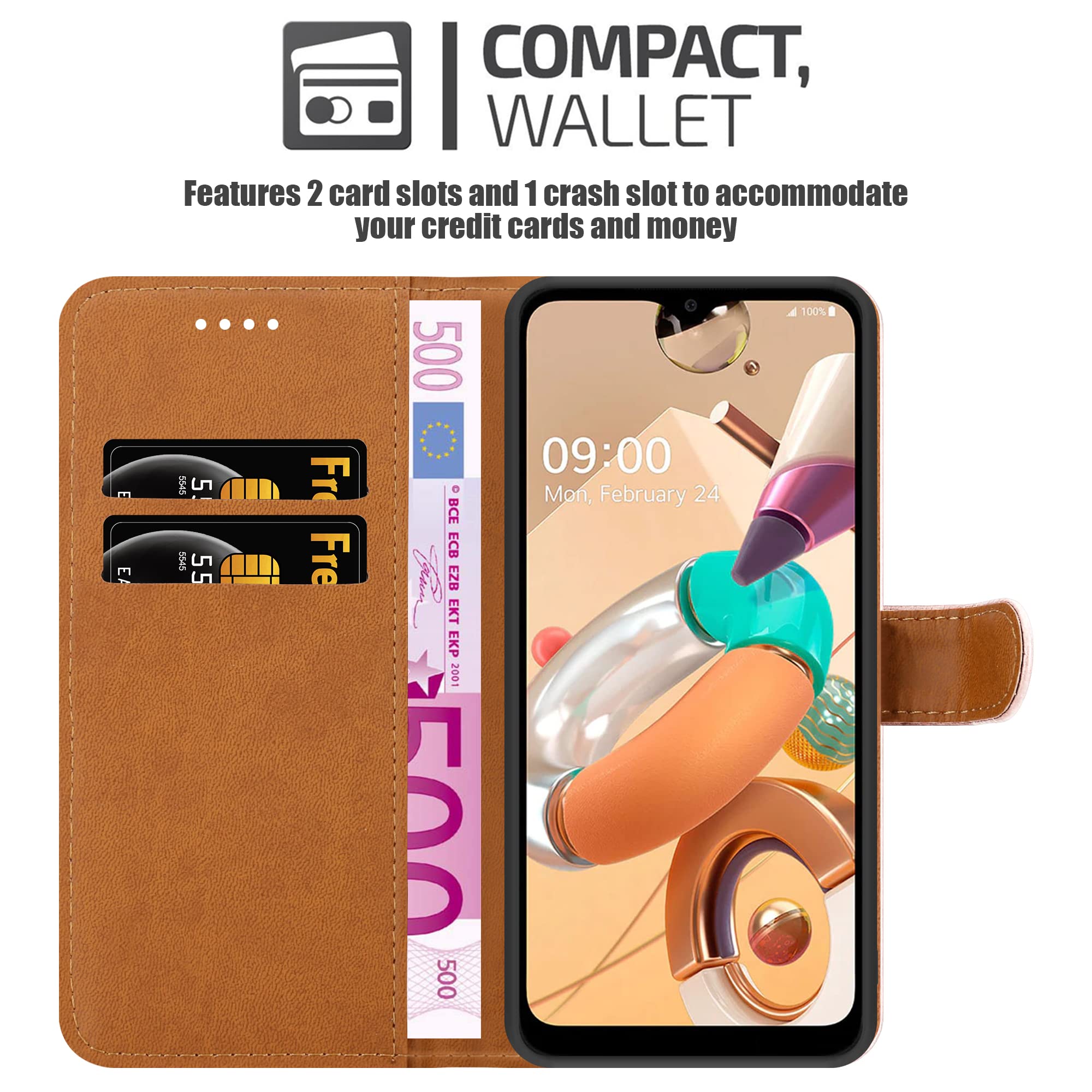 iPEAK For LG K41s Case, LG K51s Case Leather Flip Magnetic Closure  Folio Book Kickstand Card Holder Wallet Cover Full Protection for LG K41s