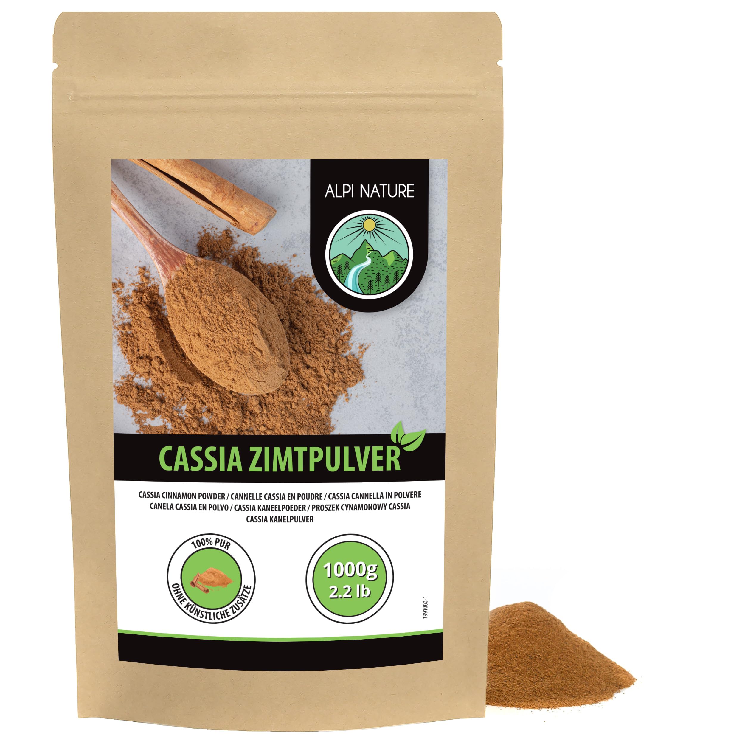 Alpi Nature Proszek Cynamonowy 1kg, Mielona Kora Cynamonu Cassia do Pieczenia i Napojów