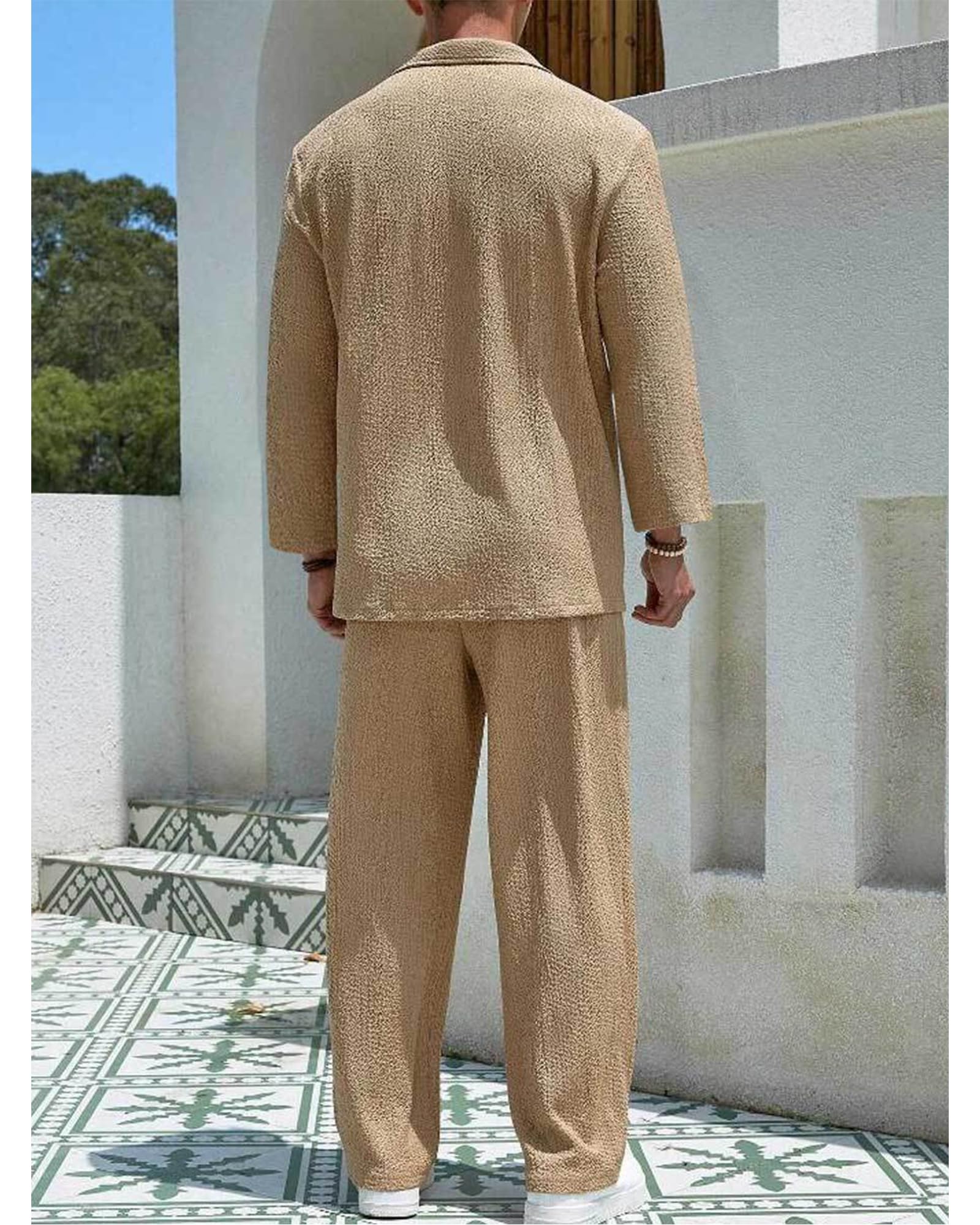 Conjunto Hawaiano Hombre 2 Piezas Casual Ligero con Bolsillos