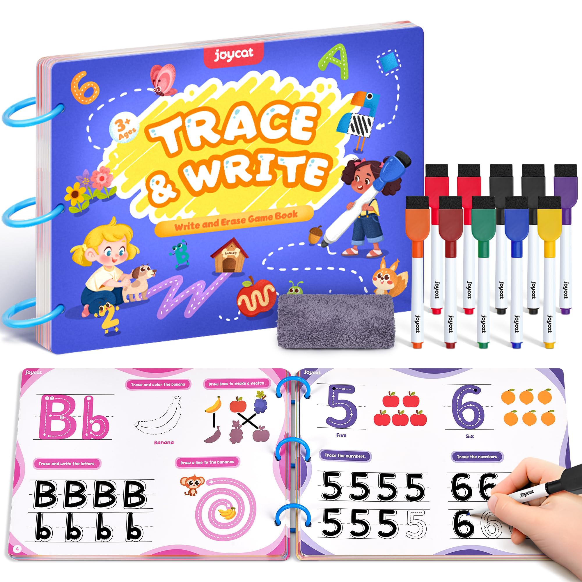 Sponsored Ad - JoyCat Preschool Learning Activities 48 Reusable Pages, Handwriting Practice for Kids Toddlers, Tracing Letter Number Workbooks, Educational Autism Busy Book, Learning Gift Toys for 3 4 5 Year Olds