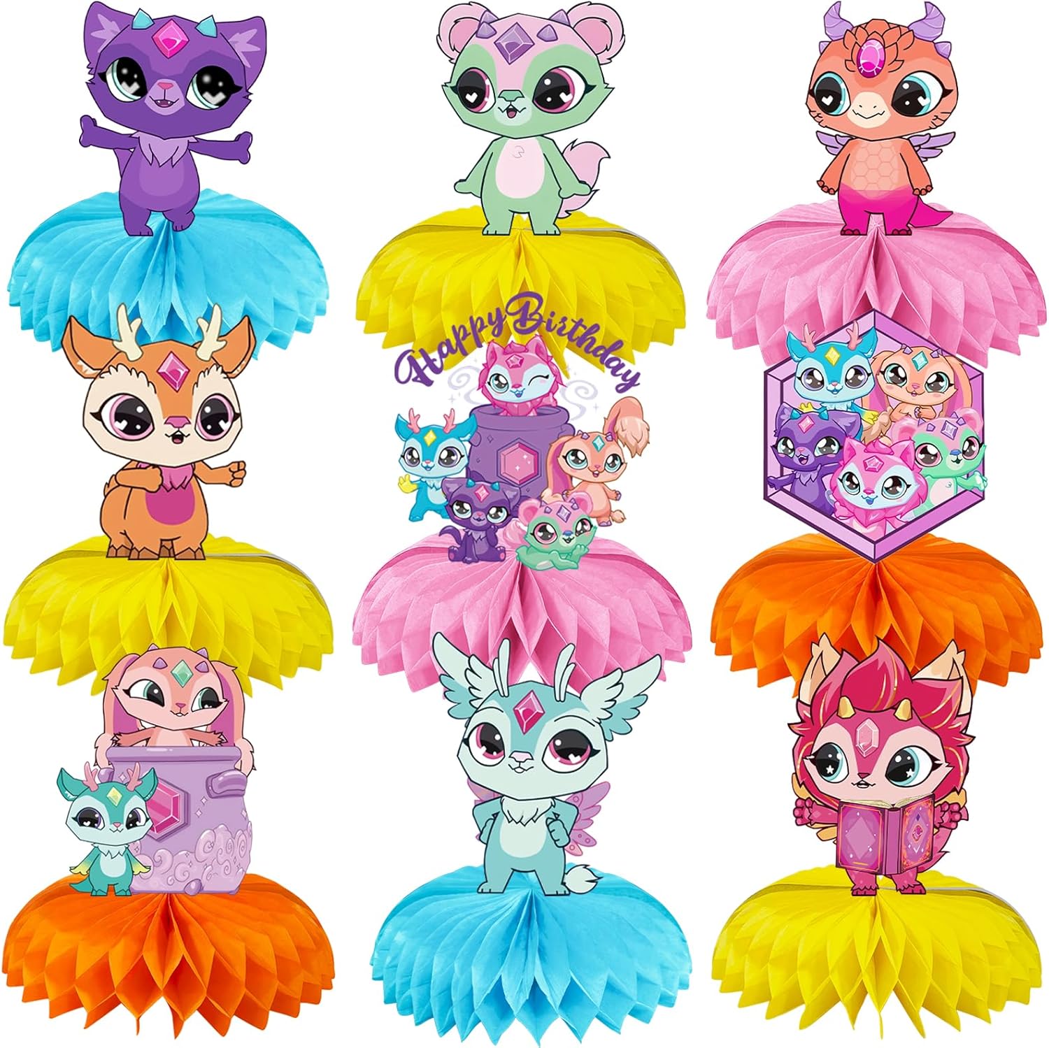 9 Pcs Magic Mixes Honeycomb Centerpieces, Magic Mixes Birthday Party ...