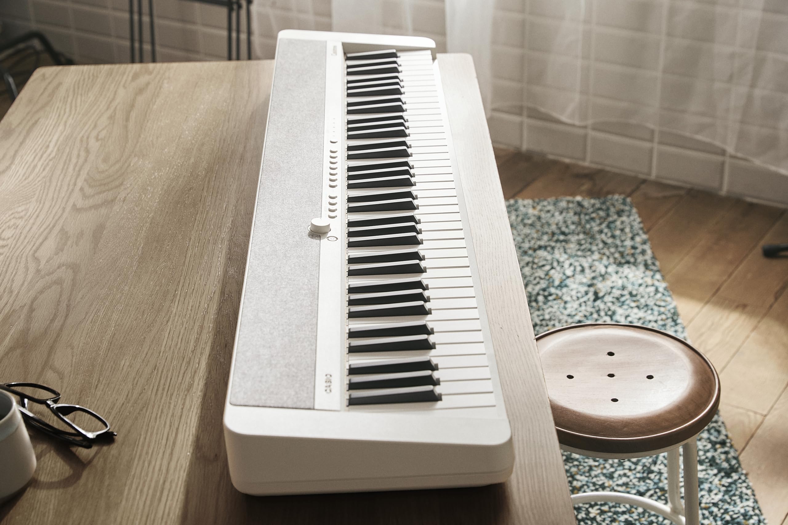 Casio Casiotone CT-S1-76WE Piano-Keyboard avec 76 Touches à Frappe Dynamique, 61 sons, Blanc