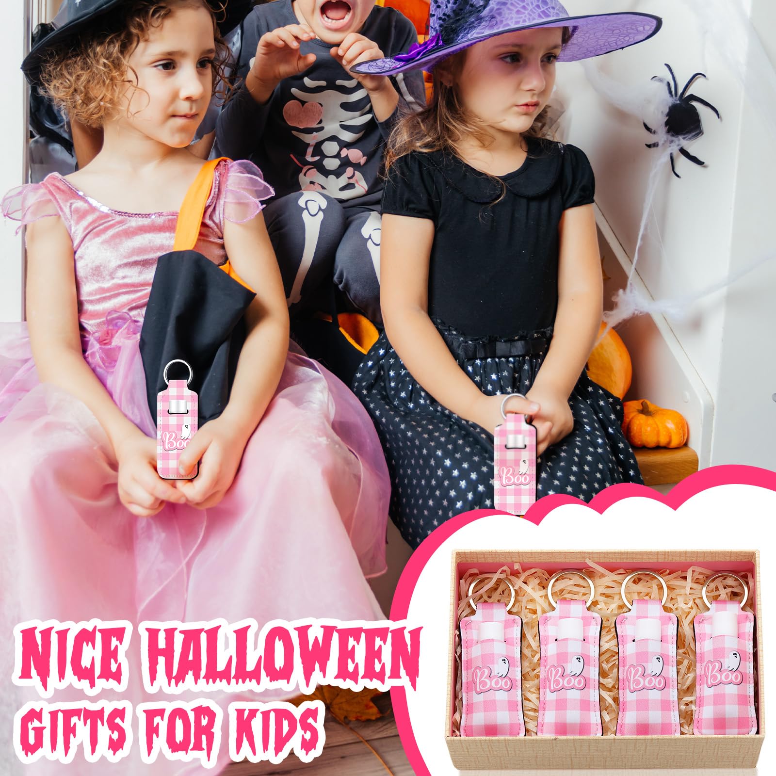 18 juegos de bálsamo labial natural a granel y soporte hidratante para lápiz labial, regalo para equipo, adolescentes, niñas, niños, suministros de fiesta deportiva (rosa Halloween)