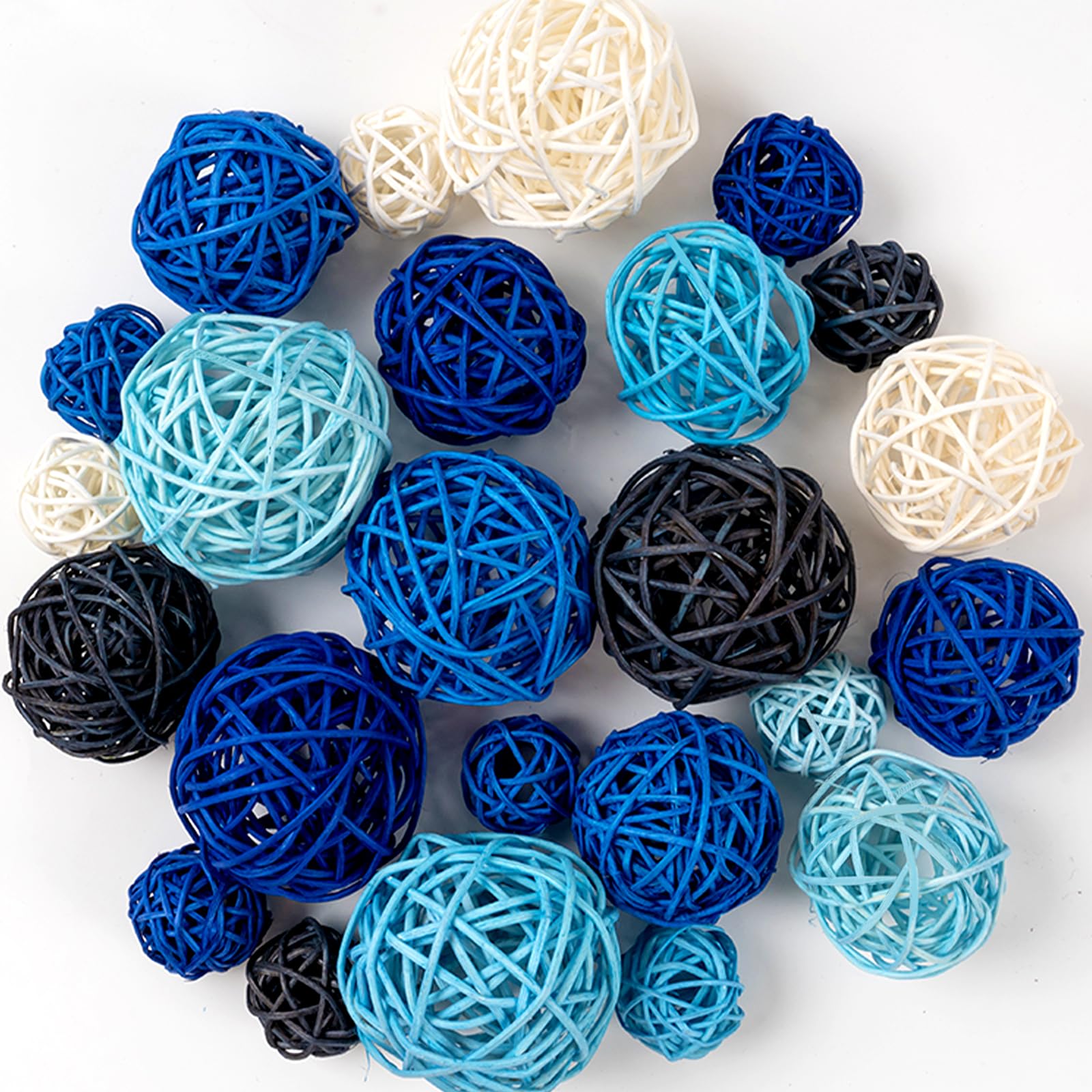 Boules en rotin bleu GuassLee pour remplissage de vase de maison
