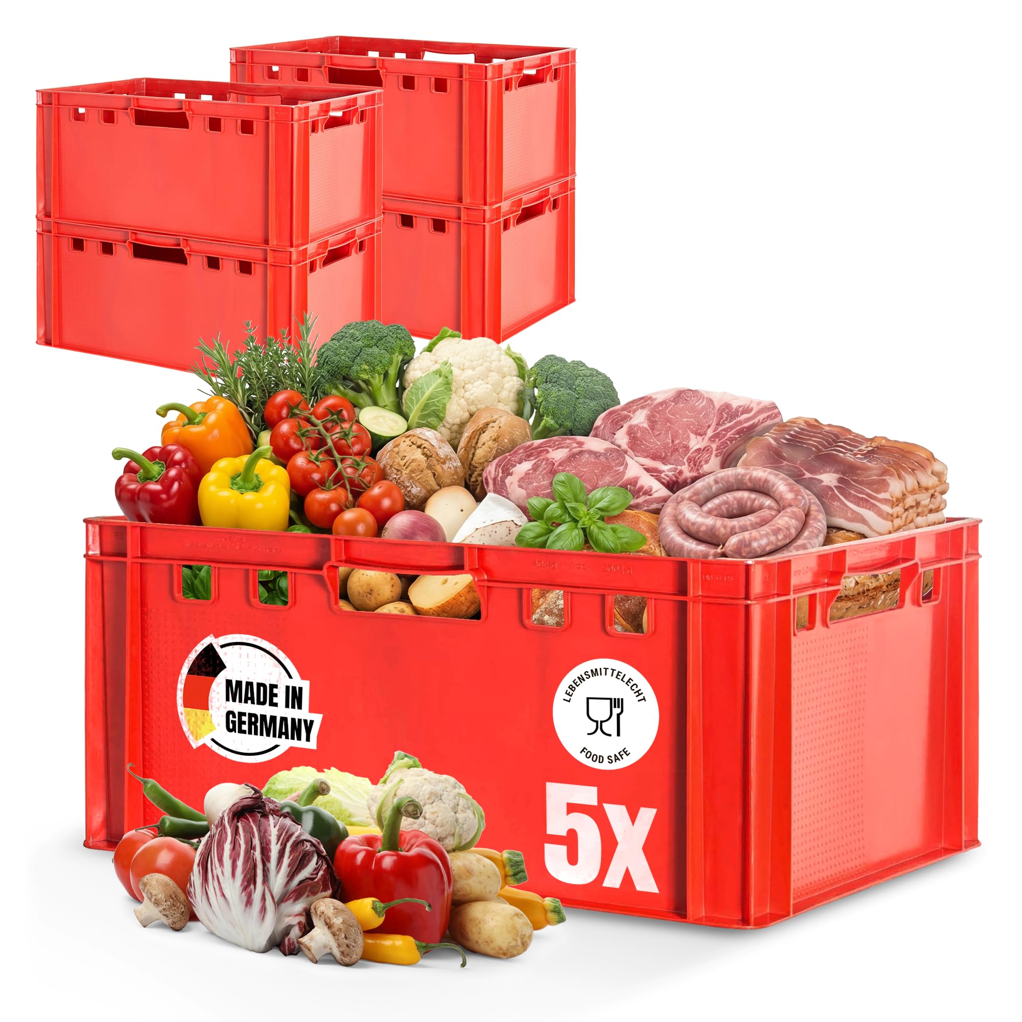 Kingpower Euro Apilamiento de Plástico Caja Industrial Euro Caja Almacenamiento Eurobox E3, Número:5