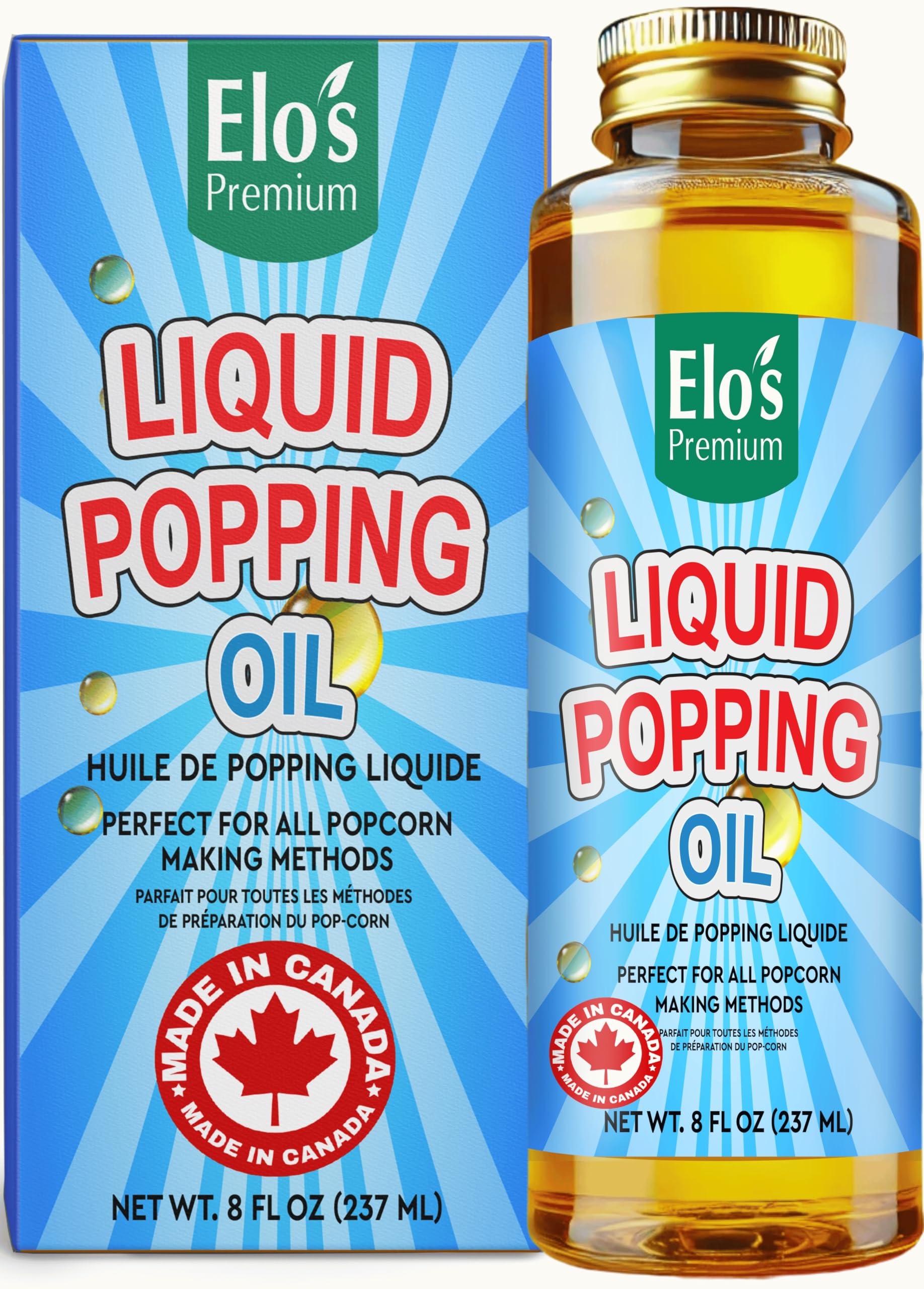 Liquid Popping Oil 8 fl oz – Perfect for Making Buttery, Theater-Style  Popcorn at Home BY ELO'S PREMIUM : Amazon.ca: Grocery & Gourmet Food