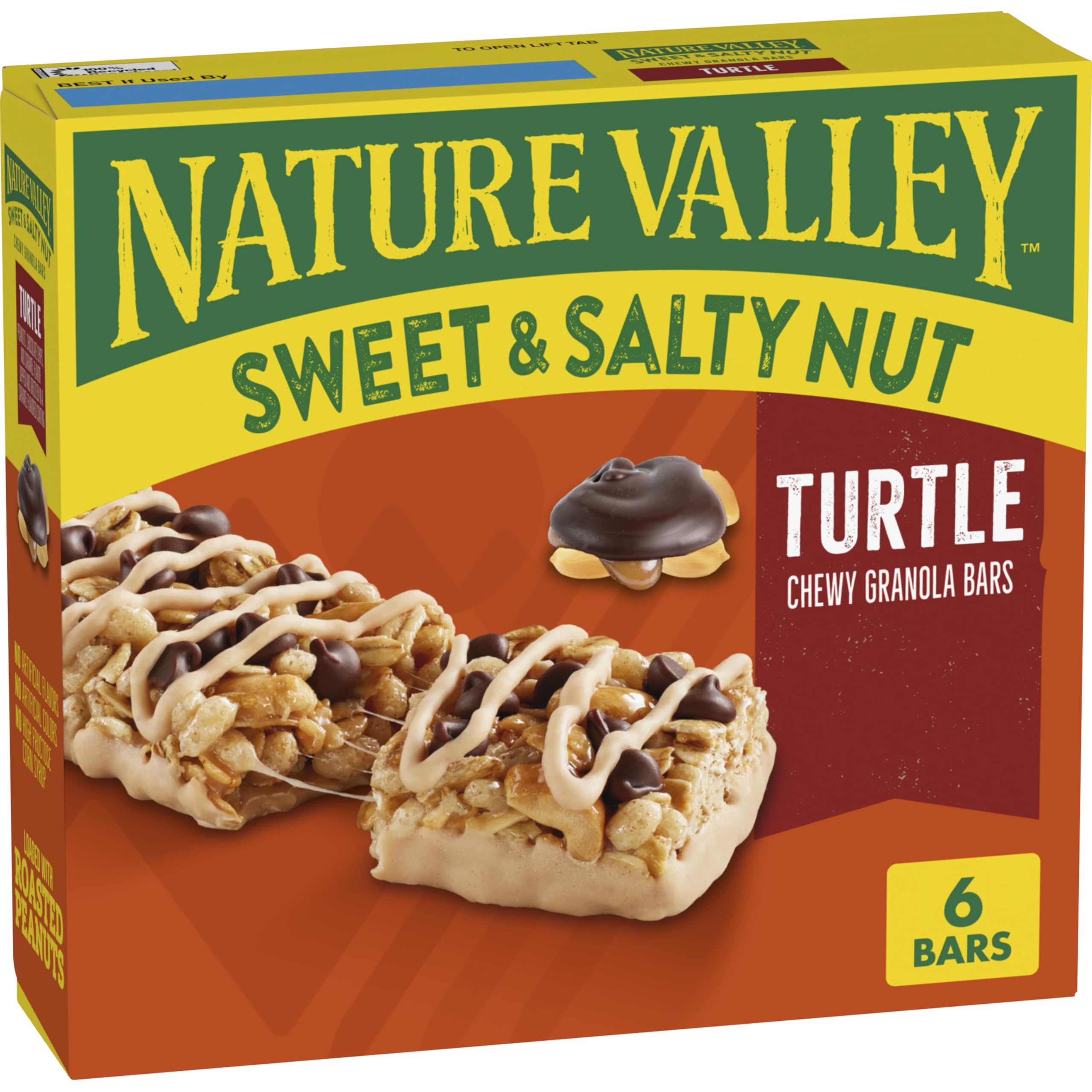 Sweet and Salty Nut Granola Bars, Turtle, 6 Bars, 7.2 oz