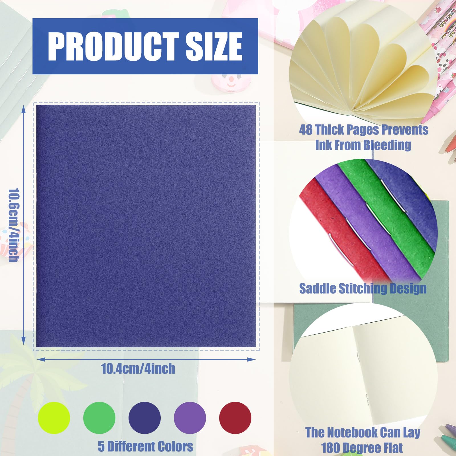 Faccito 50 Set Mini Pocket Kraft Notebooks Bulk Field Notebook Small Notebooks Memo Sketchbooks Writing Notepad for Writing Memos Diary Making Plans Company 4 x 4 Inch (Fresh Color - Image 3