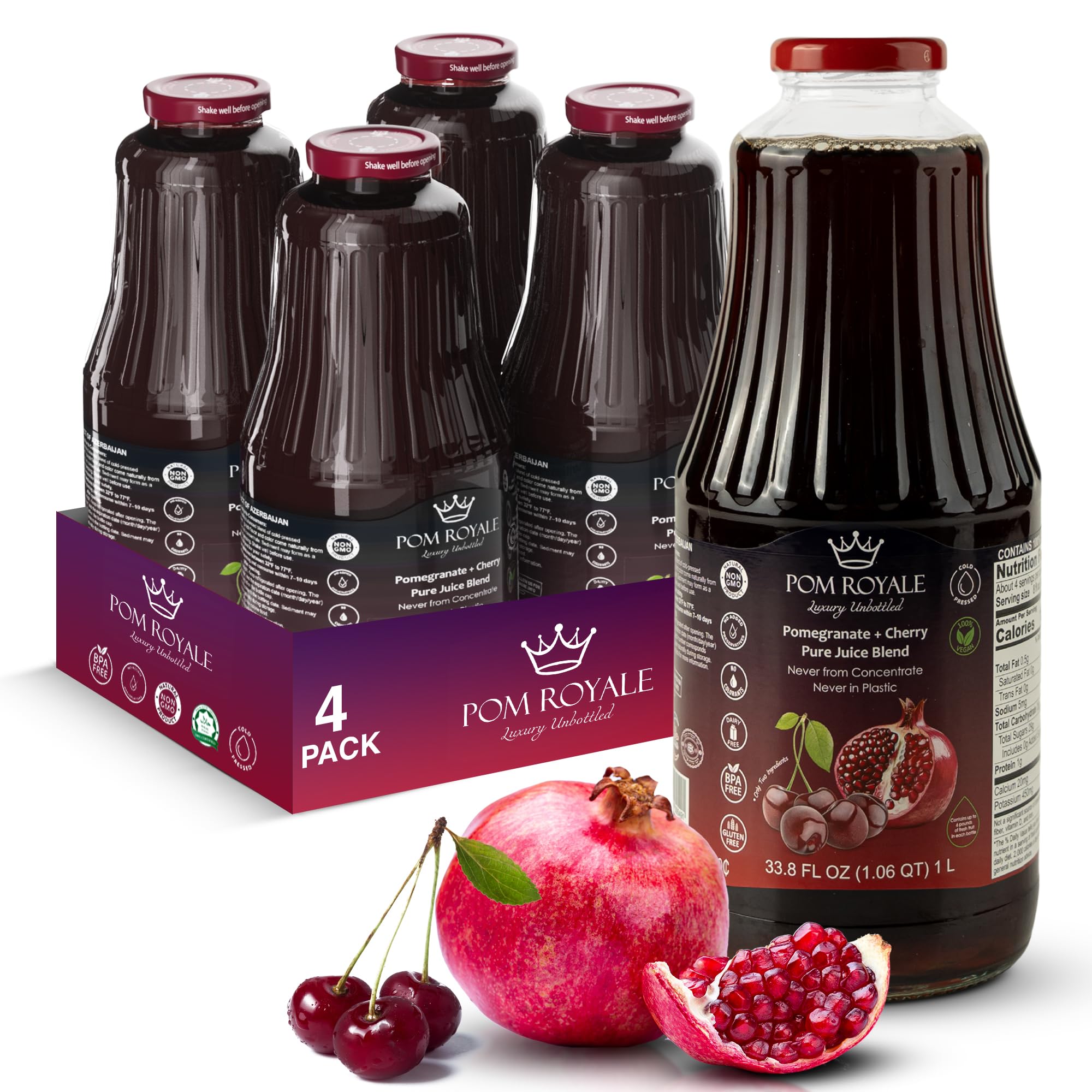 Pure Apple Juice, 8.4oz Glass Bottle (Pack of 12), Cold Pressed Juice, Not from Concentrate, Non-GMO, No Sugar Added, Gluten Free, Kosher Certified, Preservative Free — view 22