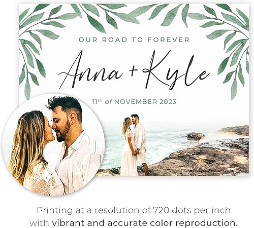 Miniatura 3 de Letrero de bienvenida de boda personalizado de 24 x 18 pulgadas con foto y texto, letrero de recepción personalizado en acrílico, tablero de espuma