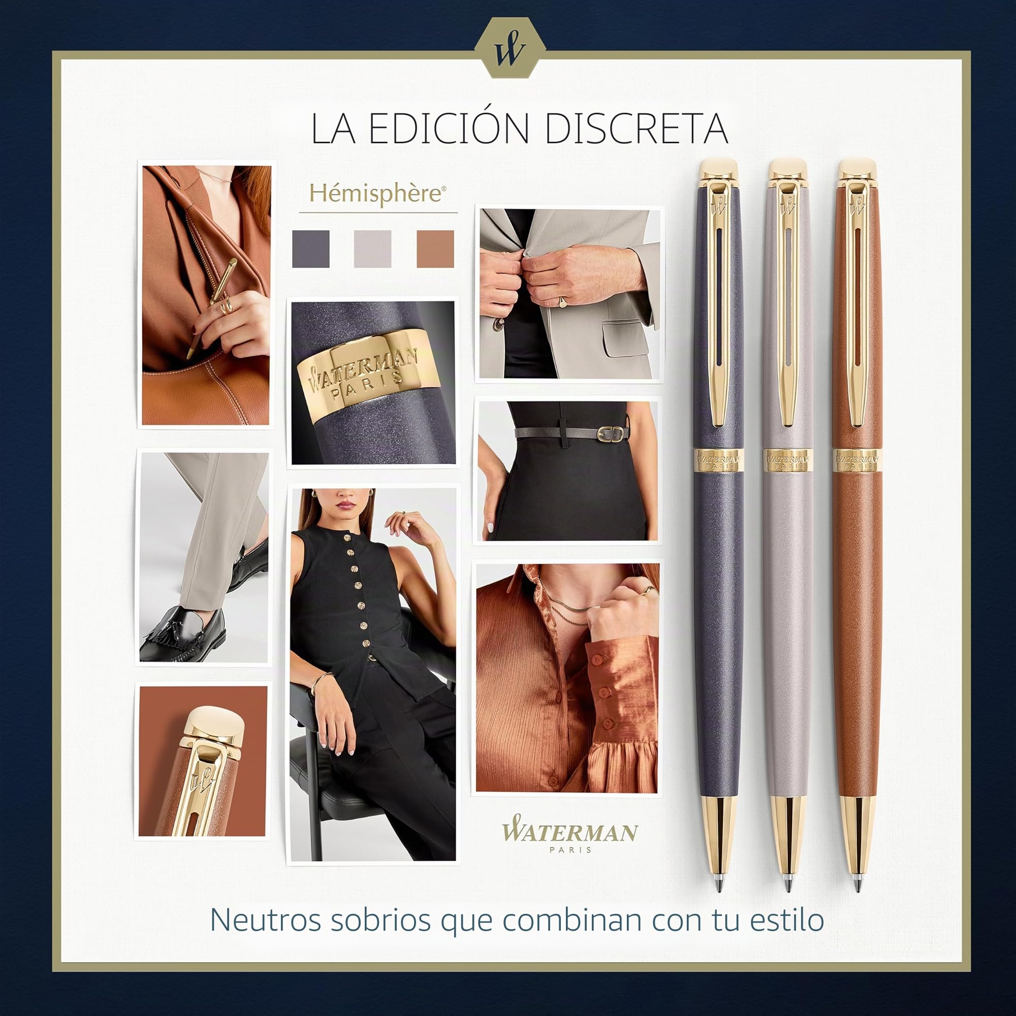 Bolígrafo roller Waterman Hémisphère | La Edición Discreta | Negro lava | punta fina ya tinta negra | estuche de regalo