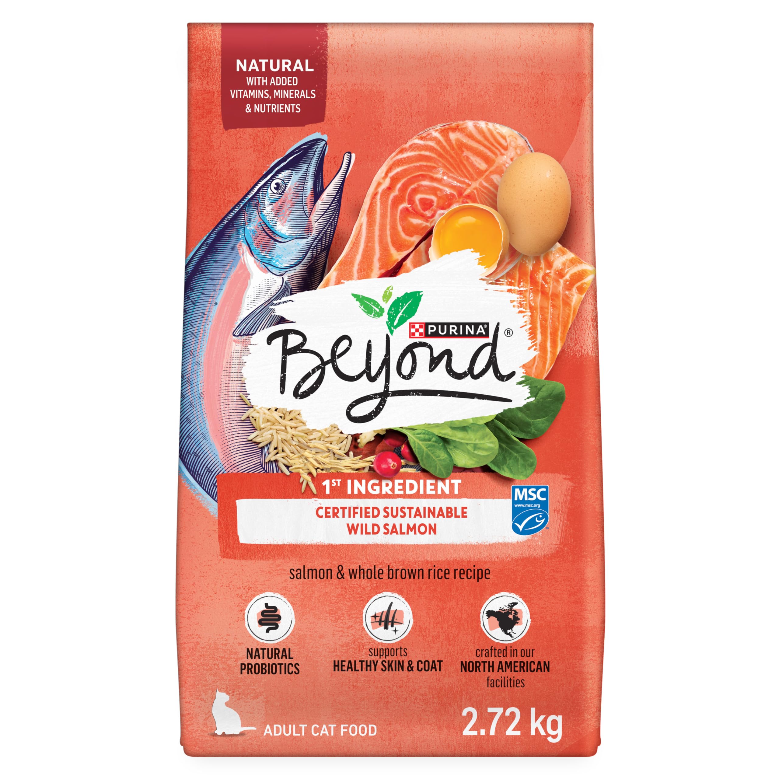 Beyond Simply Natural Dry Cat Food, Salmon & Whole Brown Rice - 2.72 kg Bag image 6