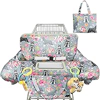 Vista 11 de Funda negra para carrito de compras para bebé, funda para silla alta 2 en 1, con arnés de seguridad, multifuncional, patrón de perro, fundas