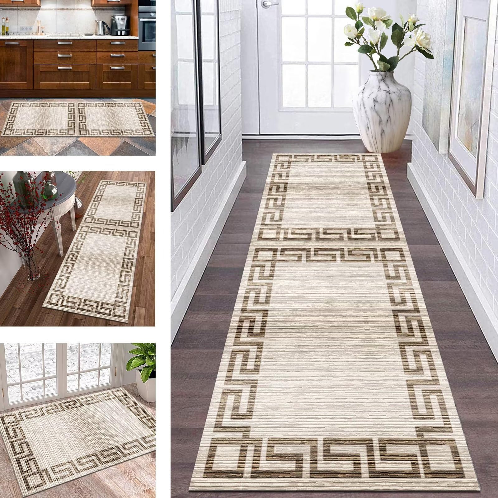 Tappeto Cucina Antiscivolo 60x180cm - Design Moderno Lavabile Per Corridoi, Ingresso E Bagno