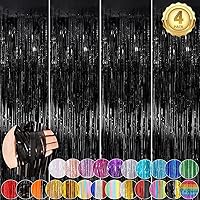 Vista 24 de Cortina de flecos de arcoíris para fiesta, paquete de 2 cortinas de fondo de flecos de aluminio de 3.3 x 8.3 pies para cumpleaños, boda, novia, baby