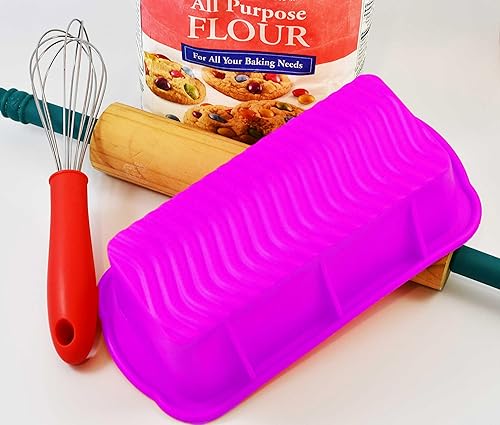 Miniatura 3 de Paquete de 2 moldes para pan keto para hornear, apto para horno, de una sola porción, reutilizable, rectangular (sin BPA, apto para lavavajillas y