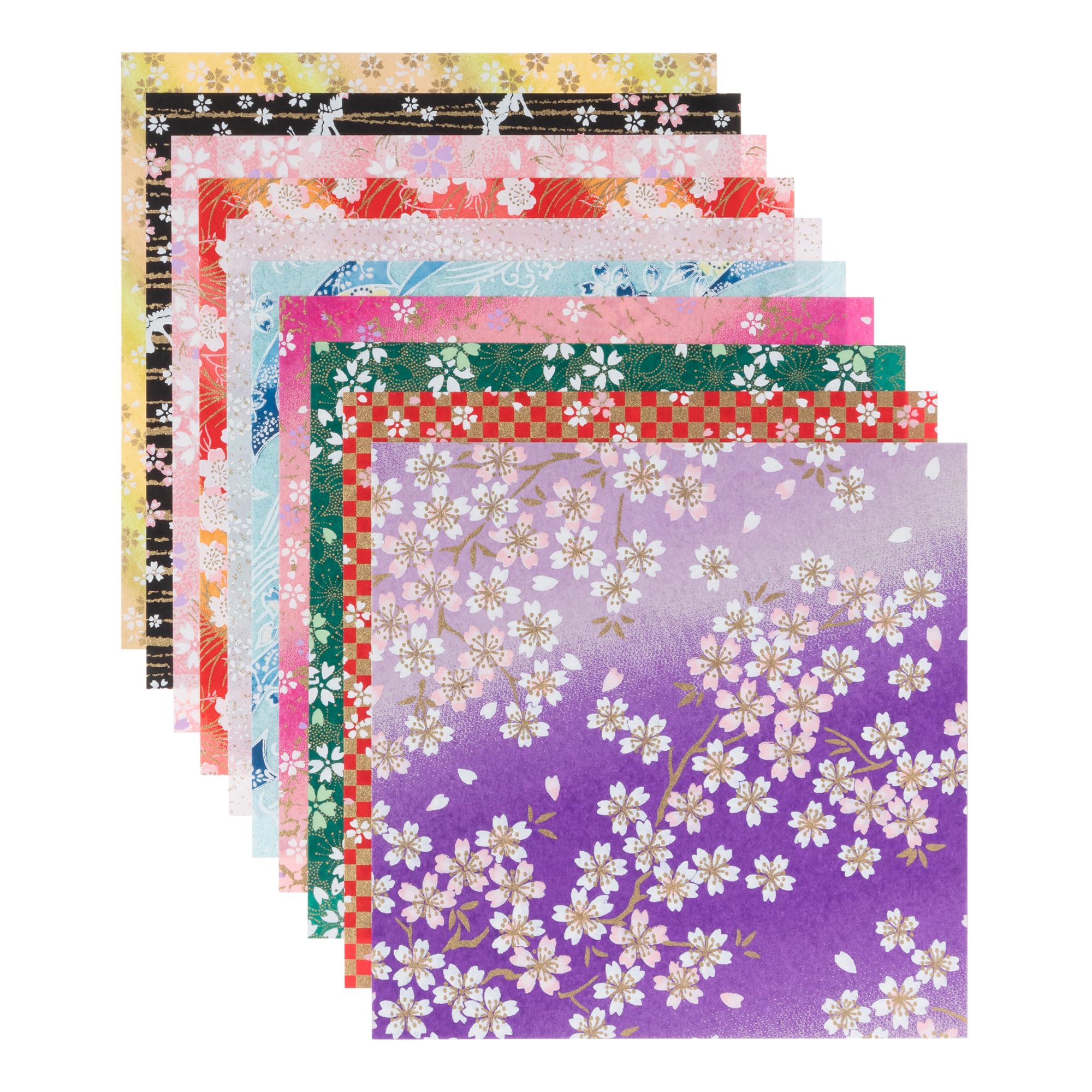 Amazon | 和紙かわ澄 特撰 手染め 桜柄の千代紙 友禅和紙 15cm 10柄入