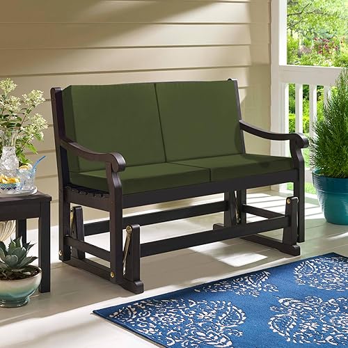 Miniatura 5 de GUEGLSA Juego de 2 fundas de cojín de repuesto para exteriores, impermeables, para asiento de patio, 24 x 24 x 5 pulgadas, color verde